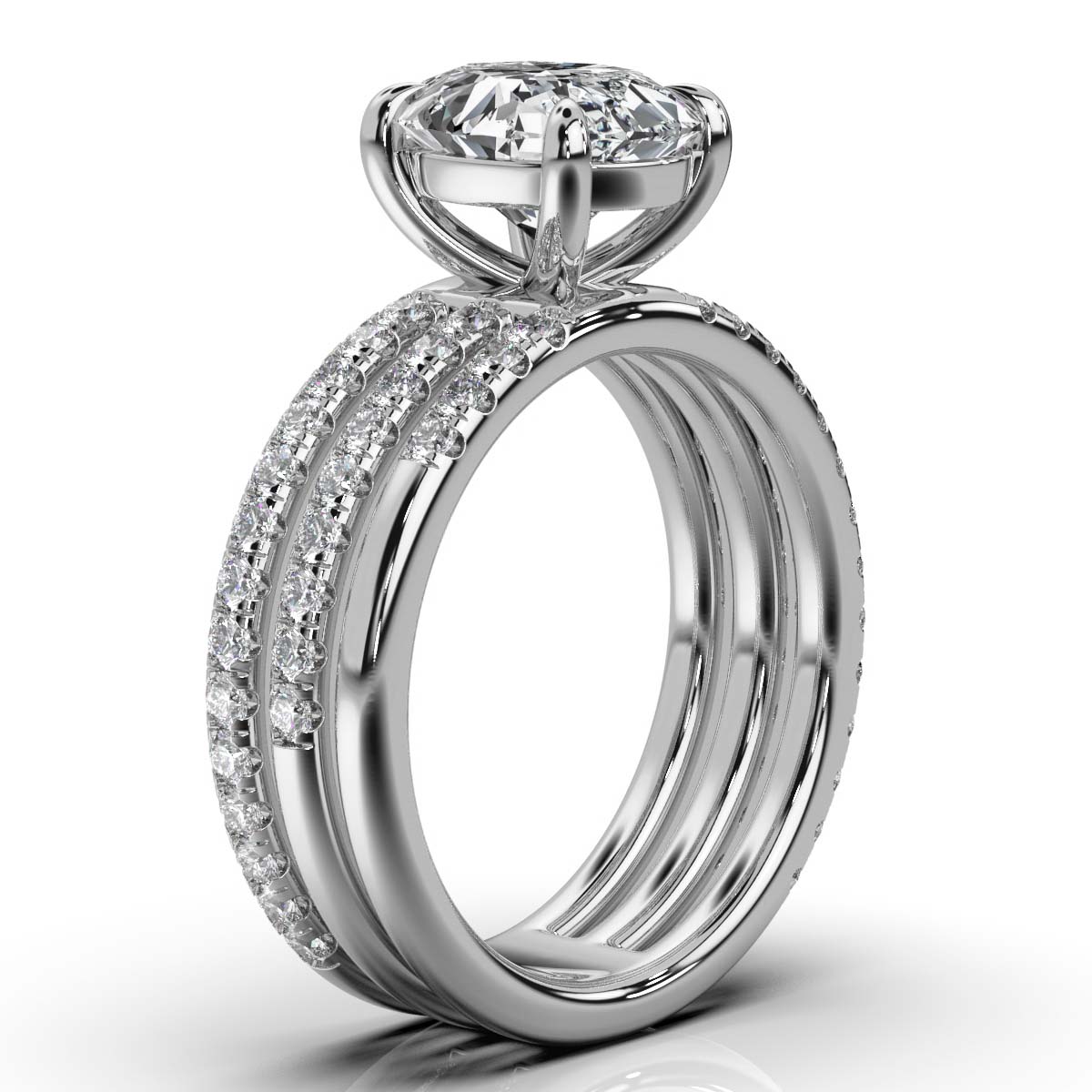 4ct Oval Lab Grown Diamond Engagement Ring (G+ Color) Platinum